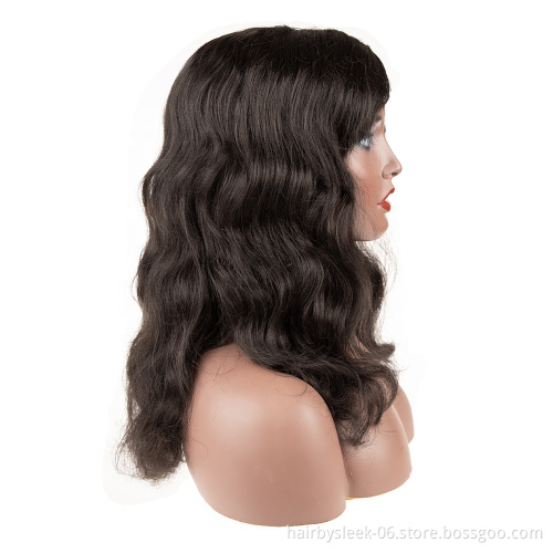 REBECCA FASHION natural black Hair High temperature Body Wave 16-28 inches 4*4 Lace Closure Synthetic Hair wigs for black women